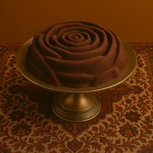 Chocolate Dessert in a plate with authetic persian background